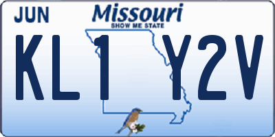 MO license plate KL1Y2V