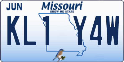 MO license plate KL1Y4W