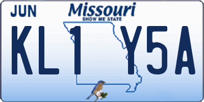 MO license plate KL1Y5A