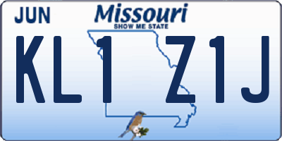 MO license plate KL1Z1J