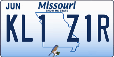 MO license plate KL1Z1R