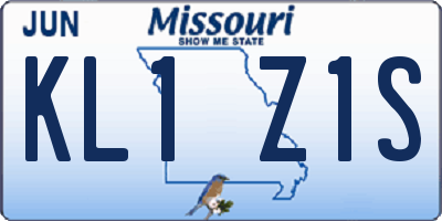 MO license plate KL1Z1S