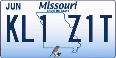 MO license plate KL1Z1T