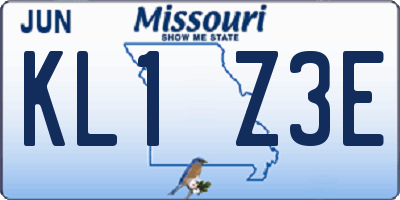 MO license plate KL1Z3E