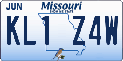 MO license plate KL1Z4W