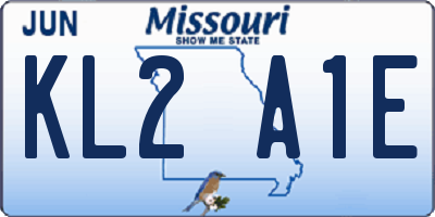 MO license plate KL2A1E
