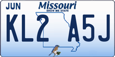 MO license plate KL2A5J