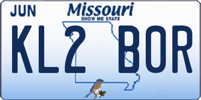 MO license plate KL2B0R
