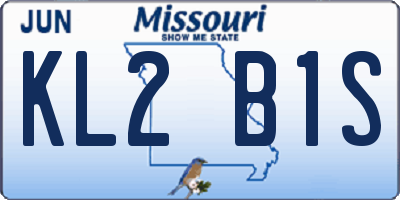 MO license plate KL2B1S