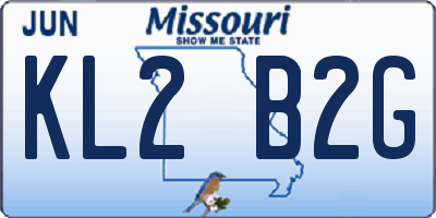 MO license plate KL2B2G