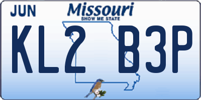 MO license plate KL2B3P