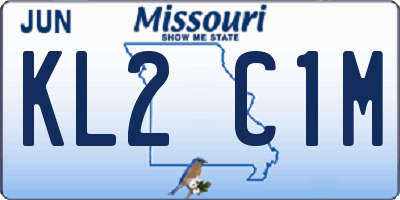 MO license plate KL2C1M
