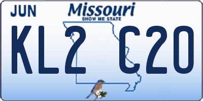 MO license plate KL2C2O