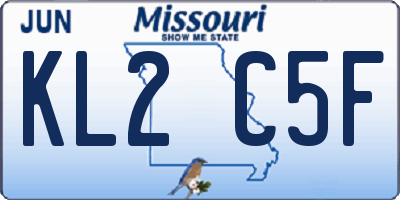 MO license plate KL2C5F