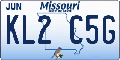 MO license plate KL2C5G
