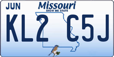 MO license plate KL2C5J