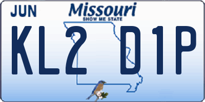 MO license plate KL2D1P