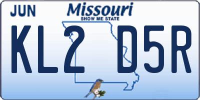 MO license plate KL2D5R