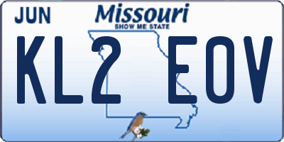 MO license plate KL2E0V