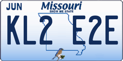 MO license plate KL2E2E