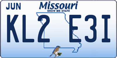 MO license plate KL2E3I