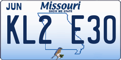 MO license plate KL2E3O