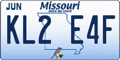 MO license plate KL2E4F