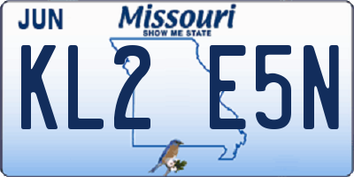 MO license plate KL2E5N