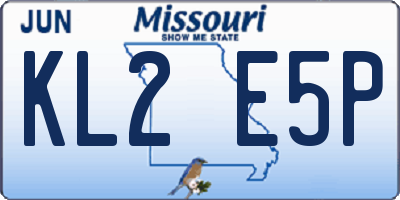 MO license plate KL2E5P