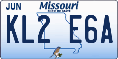 MO license plate KL2E6A