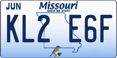 MO license plate KL2E6F