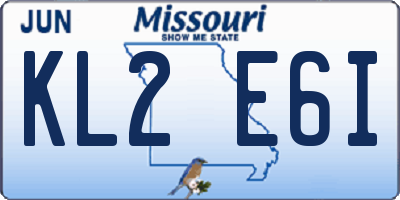 MO license plate KL2E6I