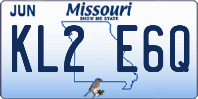 MO license plate KL2E6Q