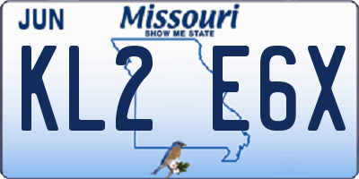 MO license plate KL2E6X