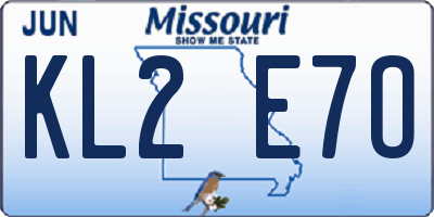 MO license plate KL2E7O