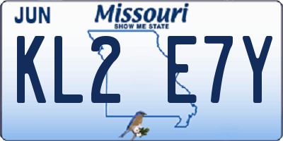 MO license plate KL2E7Y
