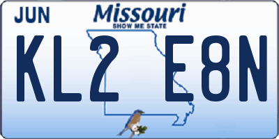 MO license plate KL2E8N