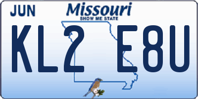 MO license plate KL2E8U