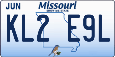 MO license plate KL2E9L