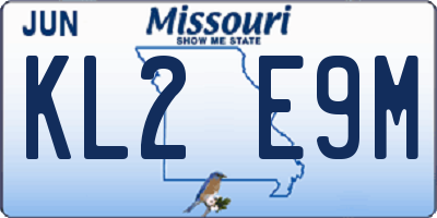 MO license plate KL2E9M