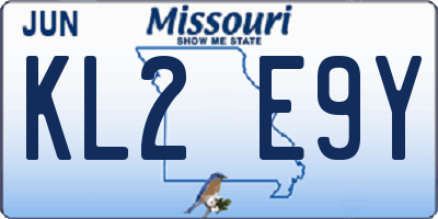 MO license plate KL2E9Y