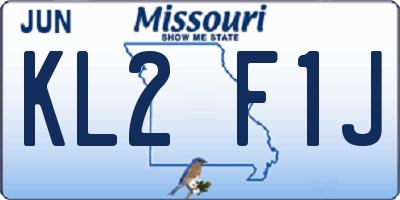 MO license plate KL2F1J