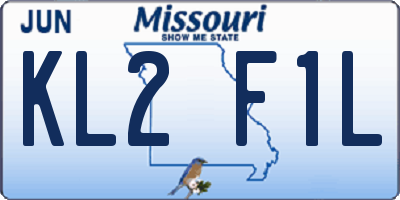 MO license plate KL2F1L