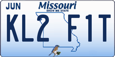 MO license plate KL2F1T
