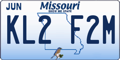 MO license plate KL2F2M