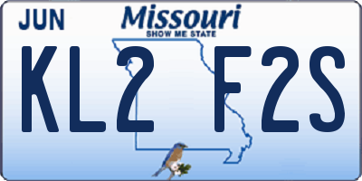 MO license plate KL2F2S