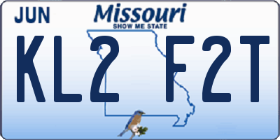 MO license plate KL2F2T