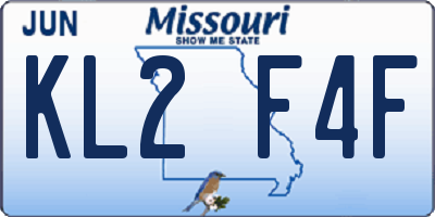 MO license plate KL2F4F