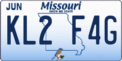 MO license plate KL2F4G