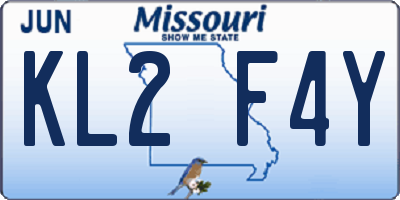 MO license plate KL2F4Y